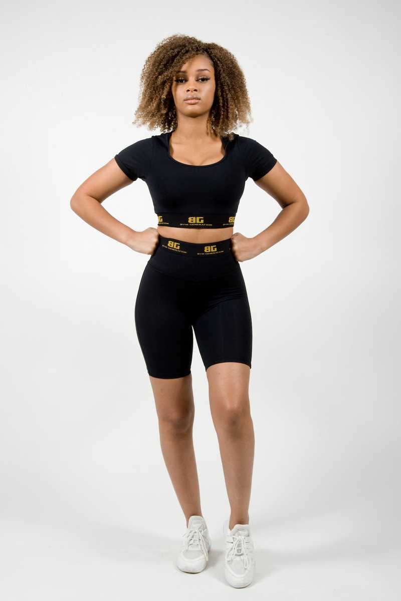 KÁ-MÓN Black Power Cyclist Shorts for Women